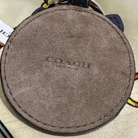 Coach Leather & Suede Patch Cat Leopard Zipper Fob - Picture 5 of 11